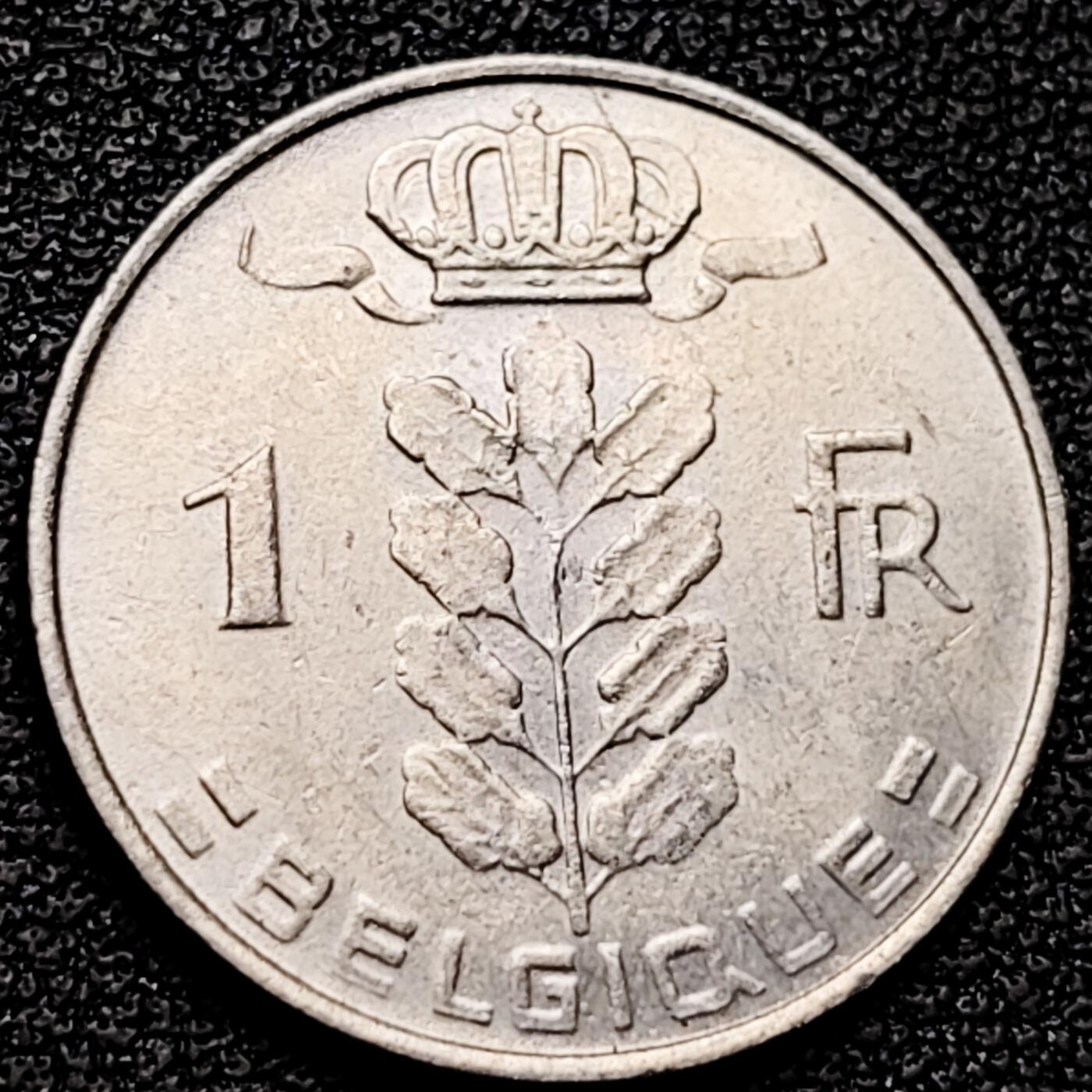 泉币菌-第176场- 精品福利场 比利时1966年1法郎铜镍币（佛兰芒文版BELGIË），谷物女神