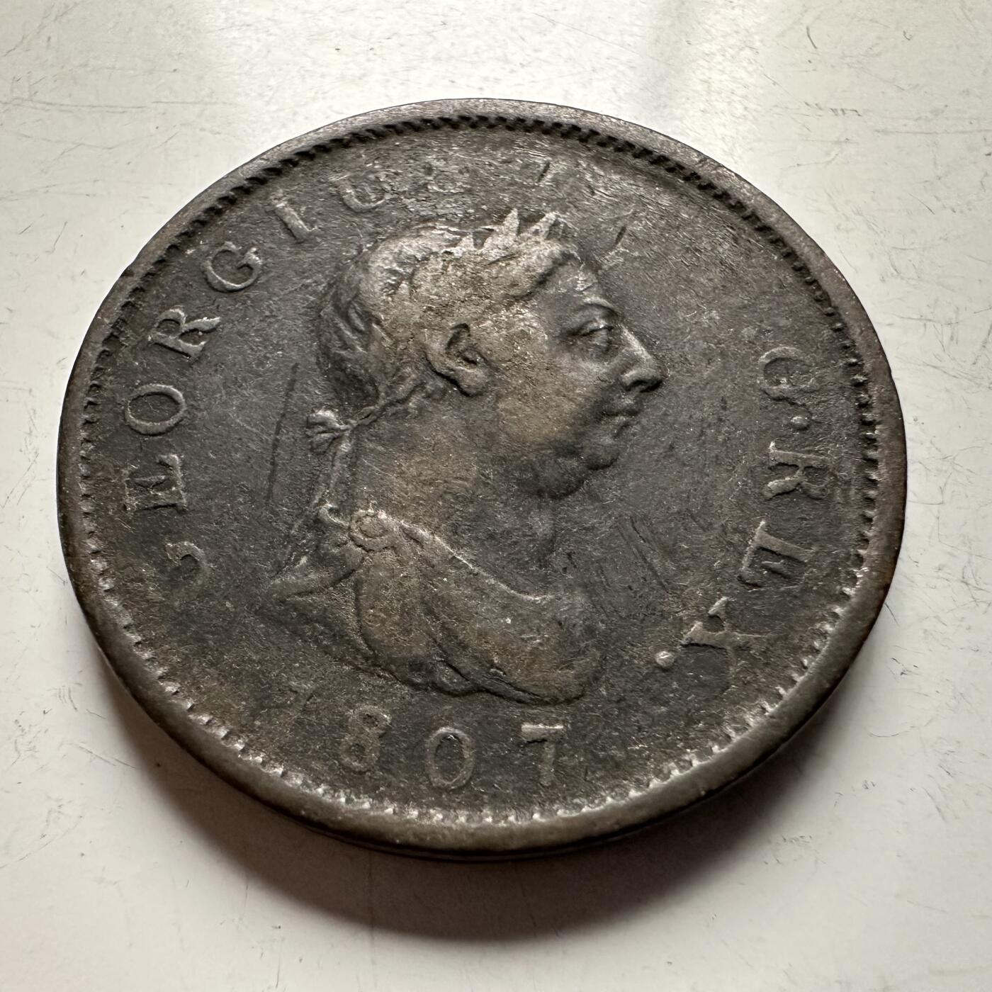 🌹外币初藏🌹🐯2026年第13场  每周二四六晚8️⃣点 接代拍 英国1807年乔治三世1便士大铜币