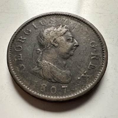 🌹外币初藏🌹🐯2026年第13场  每周二四六晚8️⃣点 接代拍 - 英国1807年乔治三世1便士大铜币