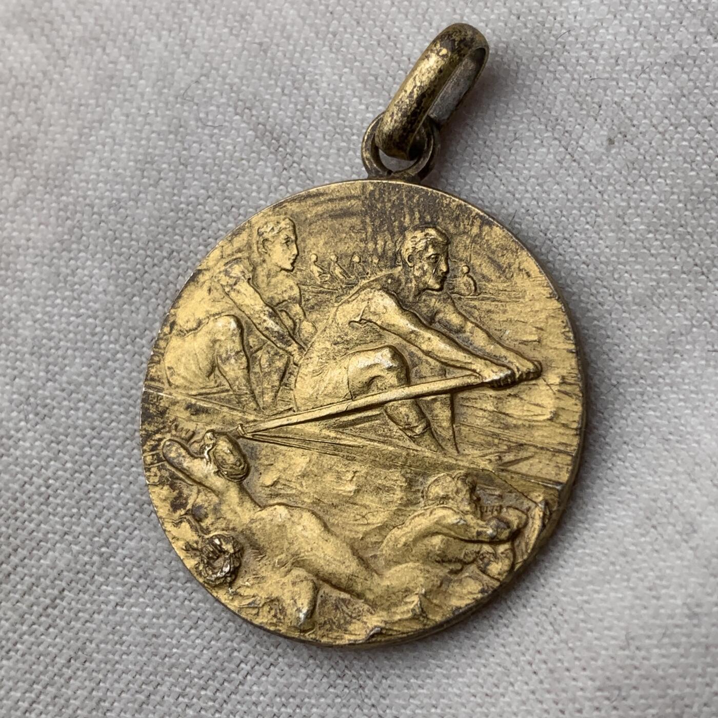 掌中浮雕-藏着的欧洲第051场 意大利百年古董镀金银章奖牌 ，章体24.3mm， 5.8g，戳记: 800银  罕见