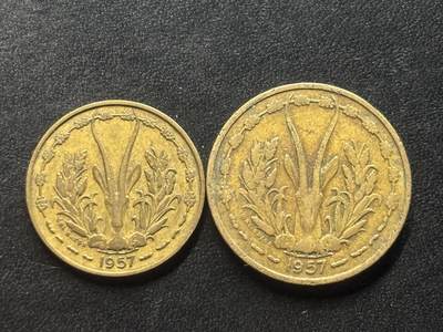 邮泉阁限时拍卖第四十场 非洲专场（硬币在国外。请付邮费6元。） - 法属西非1957年2枚