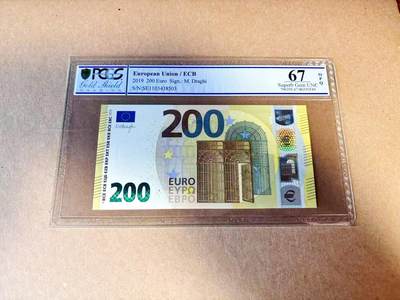【Blue Auction】世界纸币精拍第780期——18级TOP拍卖/信誉/品质/专业/高效💫 -  欧盟 2019年200欧元 PCGS67EPQ