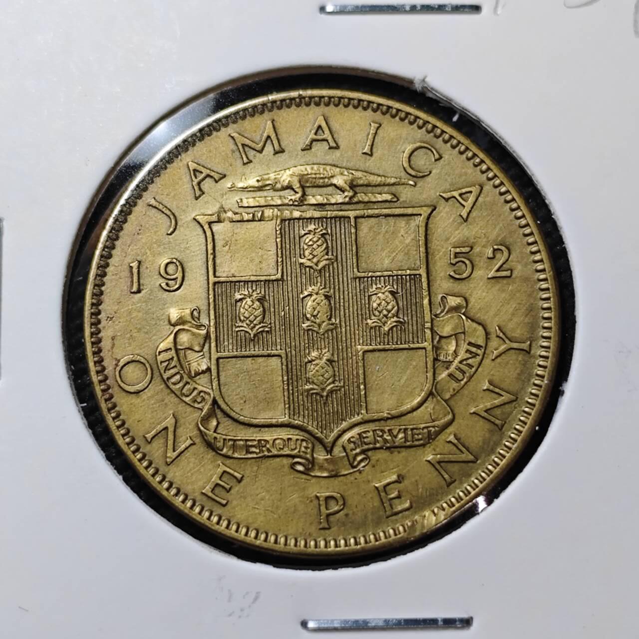 KK钱币收藏小铺  第390期  2月预留时间 周末发货 1952英属牙买加一便士铜币 乔六 