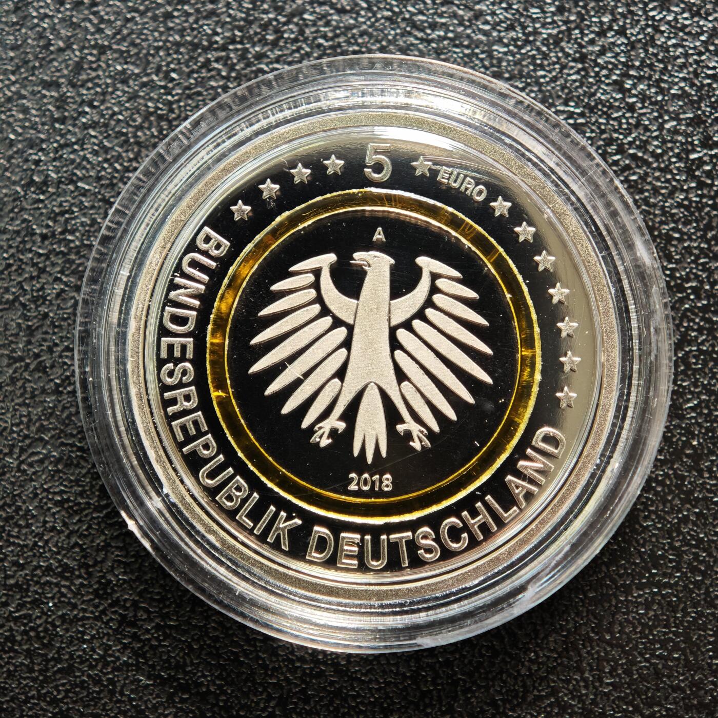 【德藏】世界币章拍卖第163期（拍品征集中~欢迎藏友联系） 6枚一组 德国气候带系列5欧元精制纪念聚能环镍币 直径约：27.2mm/枚；重约：8.9g/枚