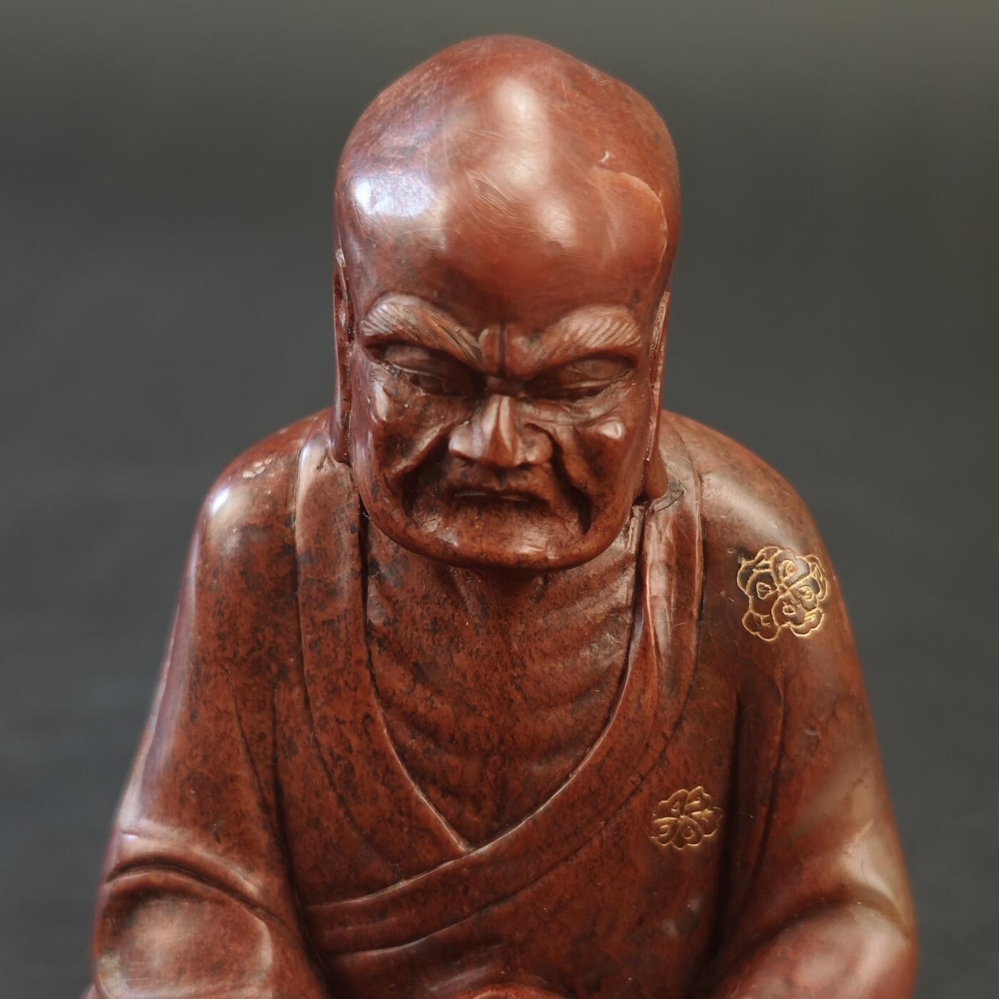 上海都达杂项专场九（全场包邮） 出口创汇期 寿山石朱砂冻描金罗汉造像1-361