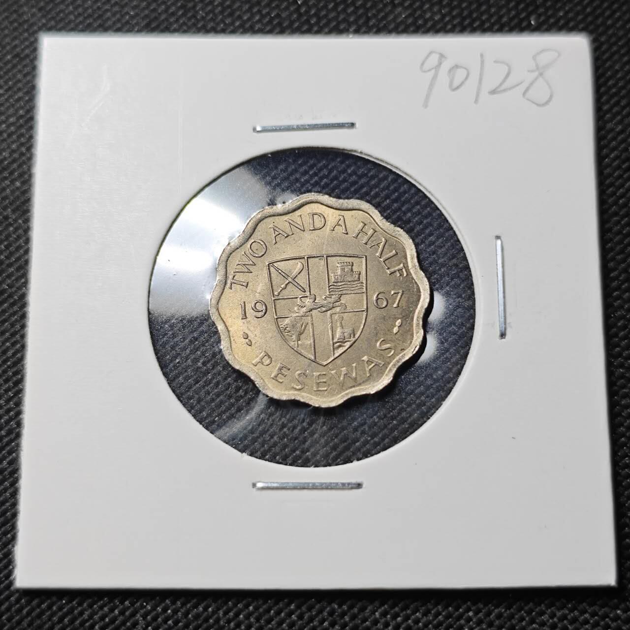 KK钱币收藏小铺  第390期  2月预留时间 周末发货  1967加纳2.5比塞塔