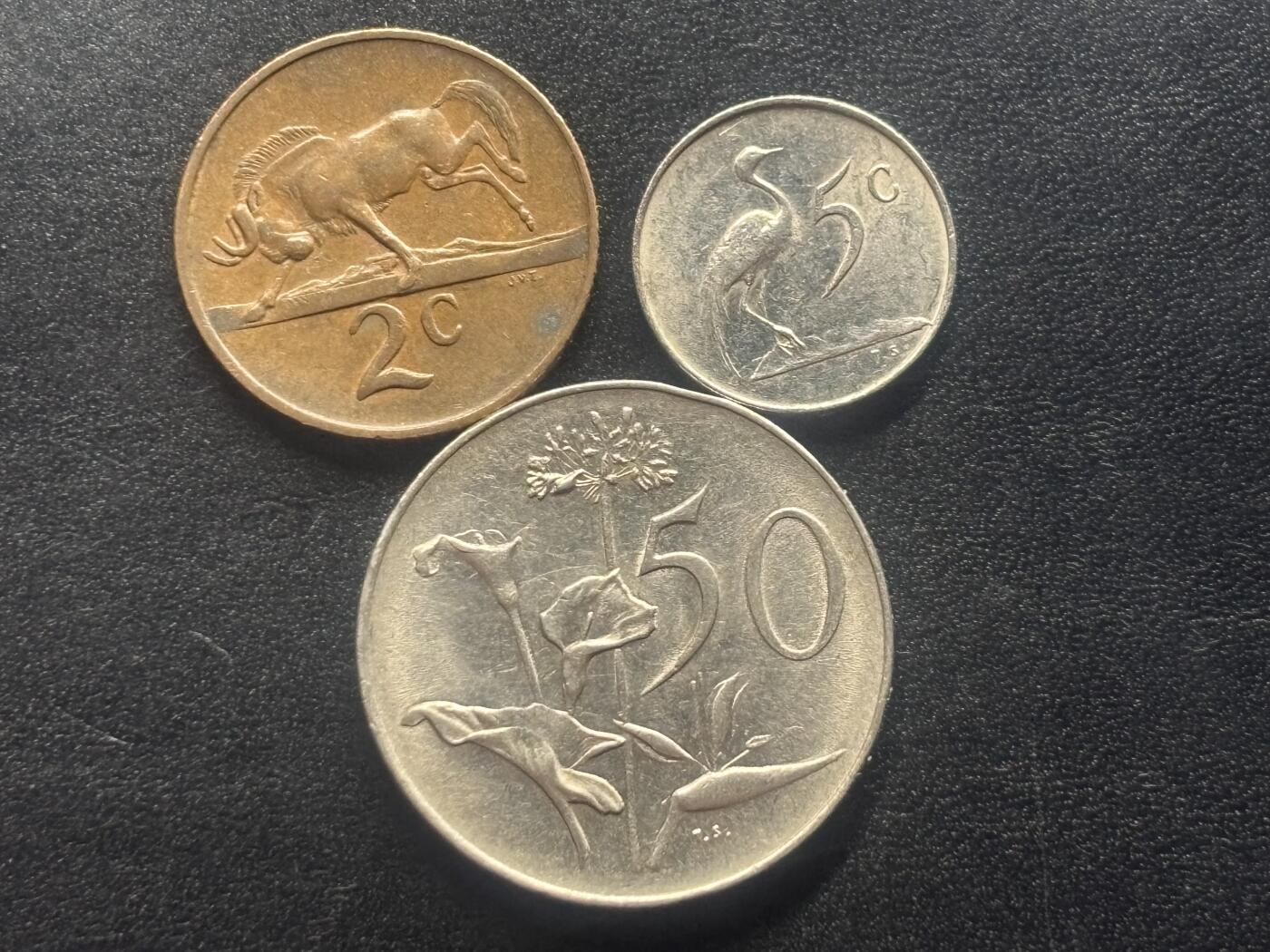 邮泉阁限时拍卖第四十场 非洲专场（硬币在国外。请付邮费6元。） 南非1968年纪念币3枚