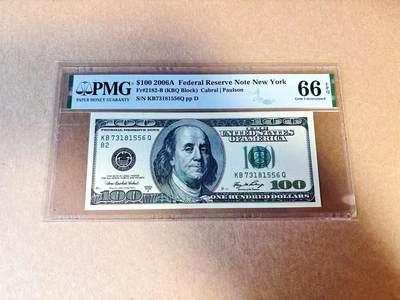 【Blue Auction】世界纸币精拍第780期——18级TOP拍卖/信誉/品质/专业/高效💫 - 美国 2006年100美金 PMG66EPQ 