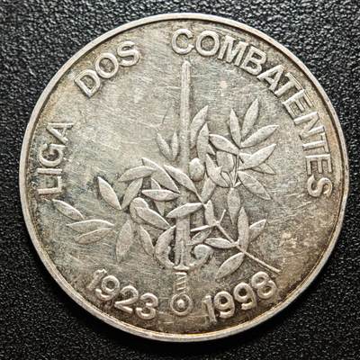 【德藏】世界币章拍卖第163期（拍品征集中~欢迎藏友联系） - 1998年 葡萄牙战士联盟75周年1000埃斯库多纪念银币 直径约：40.1mm；重约：27g