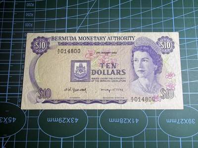 【炜奕收藏】，第五十八期，英属第三场 - 1982年百慕大10元，品相如图