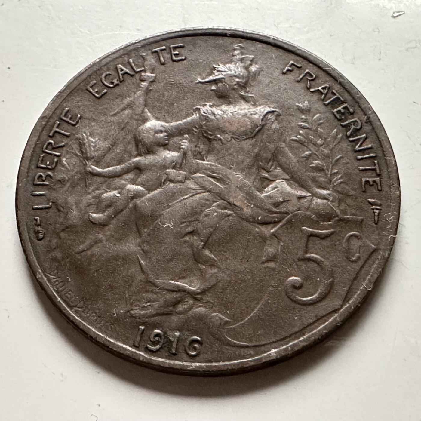 🌹外币初藏🌹🐯2026年第13场  每周二四六晚8️⃣点 接代拍 法国1916年五分