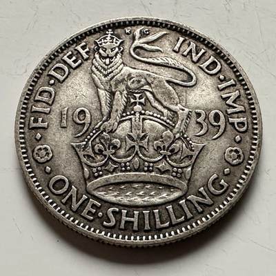 🌹外币初藏🌹🐯2026年第13场  每周二四六晚8️⃣点 接代拍 -  英国1939年1先令银币 5.65克50%银 站狮
