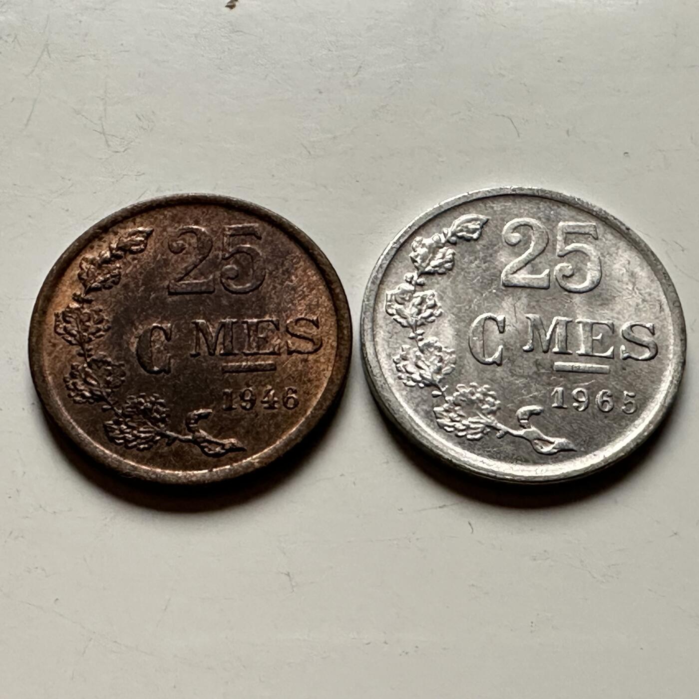 🌹外币初藏🌹🐯2026年第13场  每周二四六晚8️⃣点 接代拍 卢森堡25分 铜铝一对