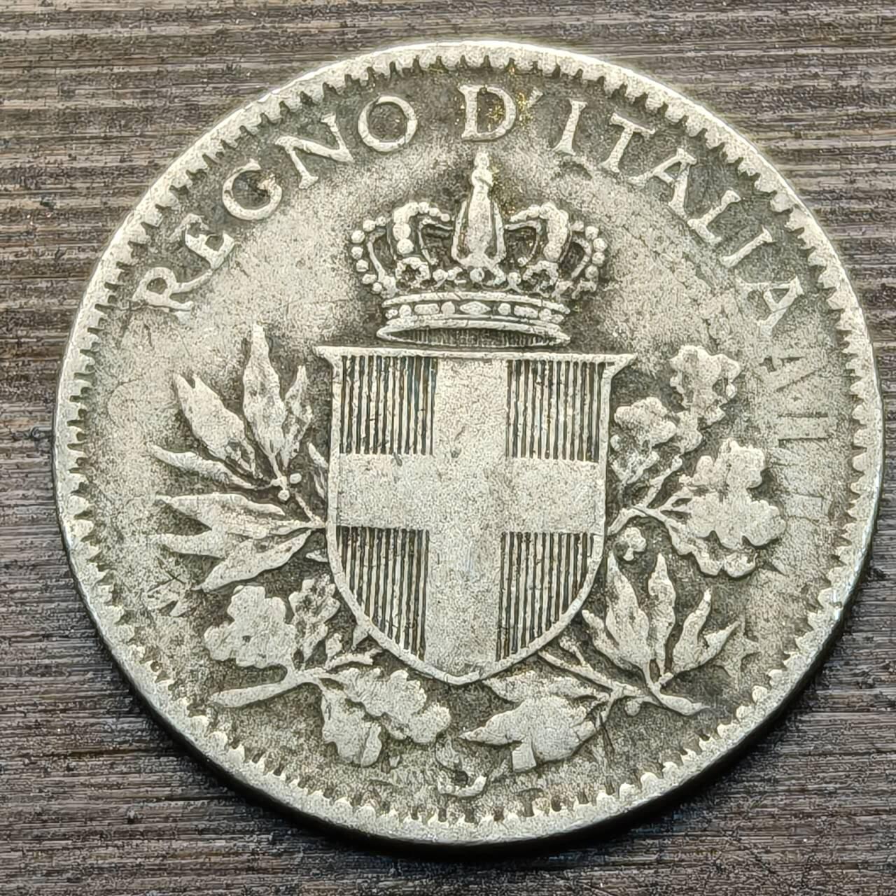 【铜匠收藏】★第141★散币专场 不寄存，30包邮。不满30元，支付5元运费。《接受代拍 代送NGC评级》 96【无寄存】意大利1919年一战时期 盾牌20分 镍币