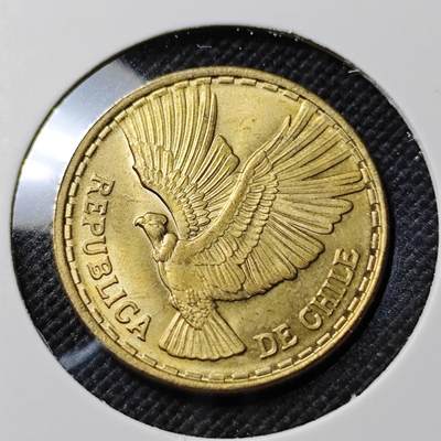 KK钱币收藏小铺  第390期  2月预留时间 周末发货 -  1969智利5分飞鹰铜币