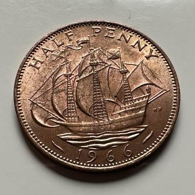 🌹外币初藏🌹🐯2026年第13场  每周二四六晚8️⃣点 接代拍 - 英国1966年1/2便士