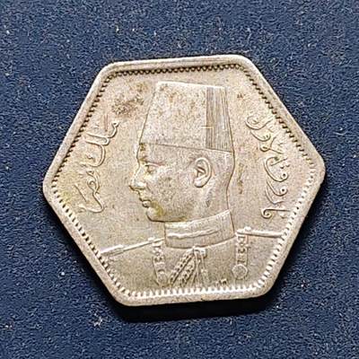 【全场包邮】纯粹捡漏拍498场-持续更新中 - 埃及1944年法鲁克一世2皮阿斯特六角银币【19毫米2.8克50%，纯银价约39元（按28元银价折算）】-2