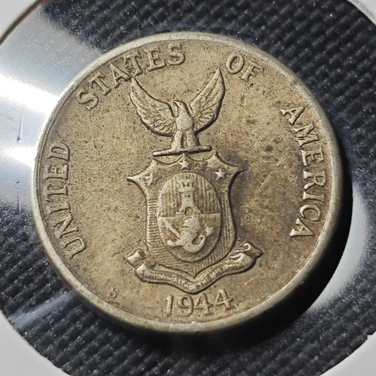 KK钱币收藏小铺  第390期  2月预留时间 周末发货  1944美属菲律宾5分镍币