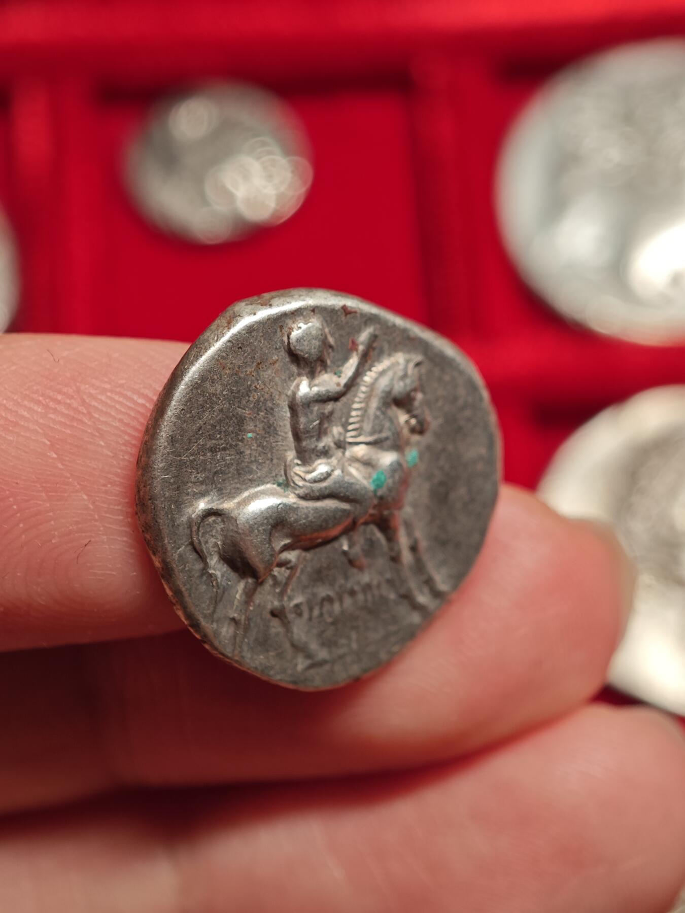 评级古希腊塔拉斯骑海豚的少年和骑士银币