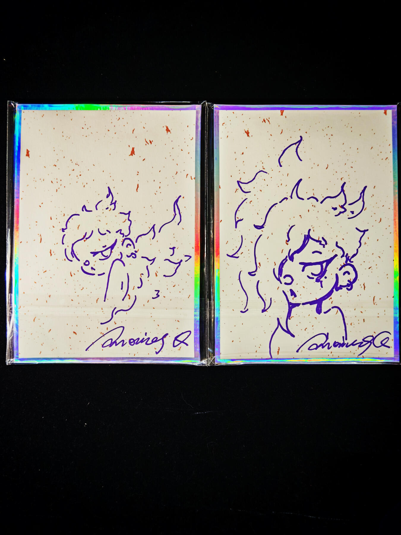 琦卡当当铺～第30期★★一大波美女正向你走来~支持寄存★★~【9点40结束】扫码加群抽[包邮券]~ 【签绘】星月双子-潮玩色纸-色纸-背面签绘-2张