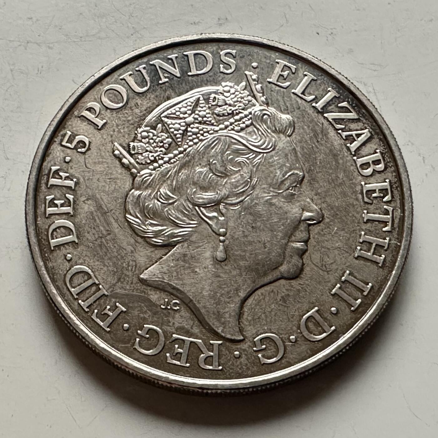 🌹外币初藏🌹🐯2026年第13场  每周二四六晚8️⃣点 接代拍 英国2018年5英镑克朗型纪念币