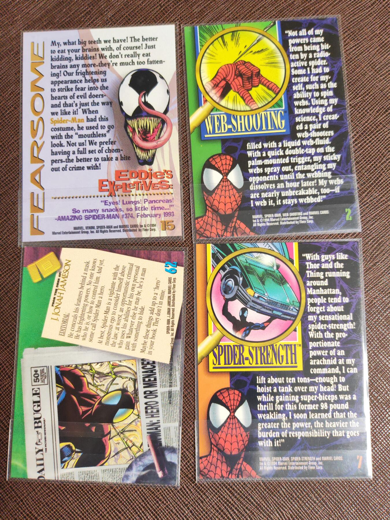 阳大大卡牌拍卖第96期（持续收拍品，周五晚上九点截拍，进群福利早知道） 超级英雄 蜘蛛侠+毒液 特卡4张 捡漏必备