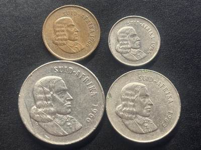 邮泉阁限时拍卖第四十场 非洲专场（硬币在国外。请付邮费6元。） - 南非1966年荷兰文4枚