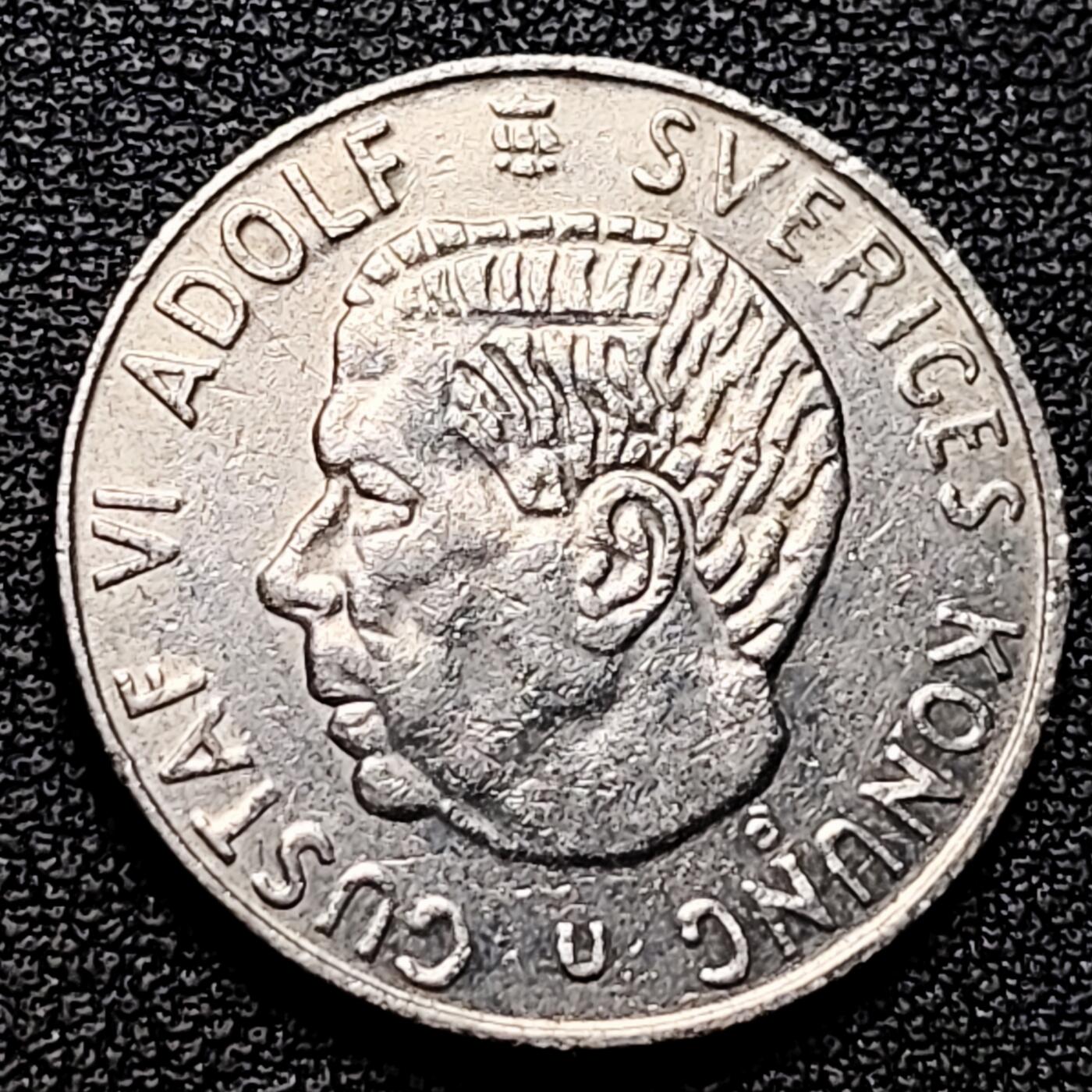 泉币菌-第176场- 精品福利场 瑞典1973年1克朗铜镍币，古斯塔夫六世国王，25mm