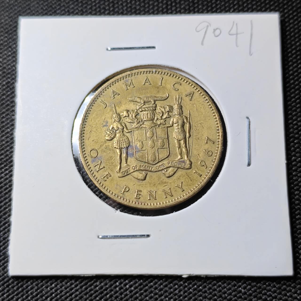 KK钱币收藏小铺  第390期  2月预留时间 周末发货  1967英属牙买加一便士铜币