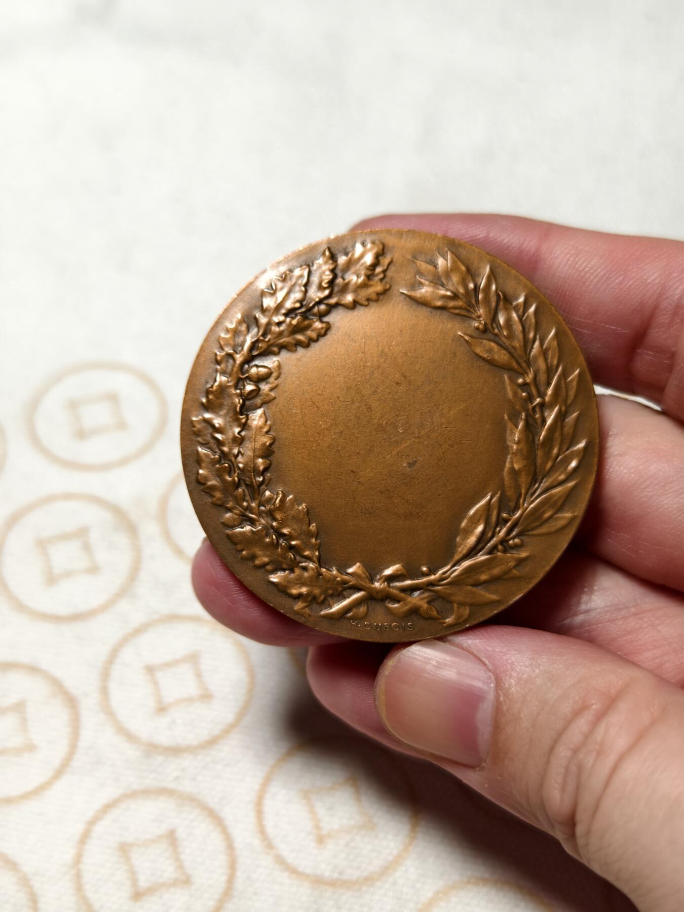 抚柳草堂-第十一期章牌钱币  奖章勋章限时免佣 满百包邮 放漏专场 19世纪末-20世纪初法国工业女神大铜章  直径50mm  重量60g Ms级品相