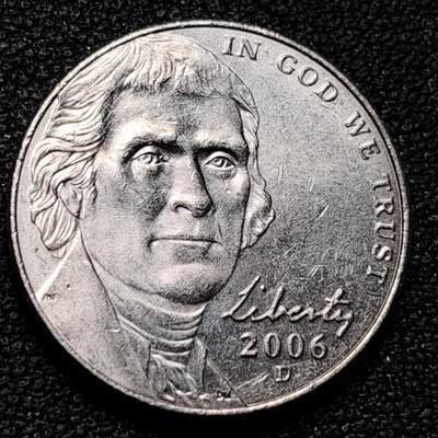 泉币菌-第177场- 精品福利场 - 美国2006年 5美分纪念币 杰斐逊 及 故居蒙蒂塞洛庄园 21mm 