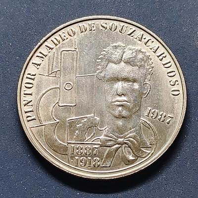 【全场包邮】纯粹捡漏拍498场-持续更新中 - 葡萄牙1987年100埃斯库多阿马德奥·卡多索诞生100周年纪念币
