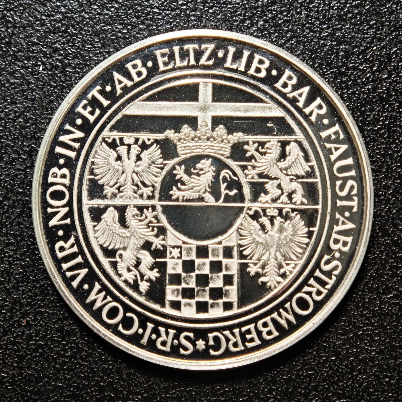 【德藏】世界币章拍卖第163期（拍品征集中~欢迎藏友联系） 现代 德国埃尔茨城堡纪念银章 纯银 直径约：32.2mm；重约：14.3g