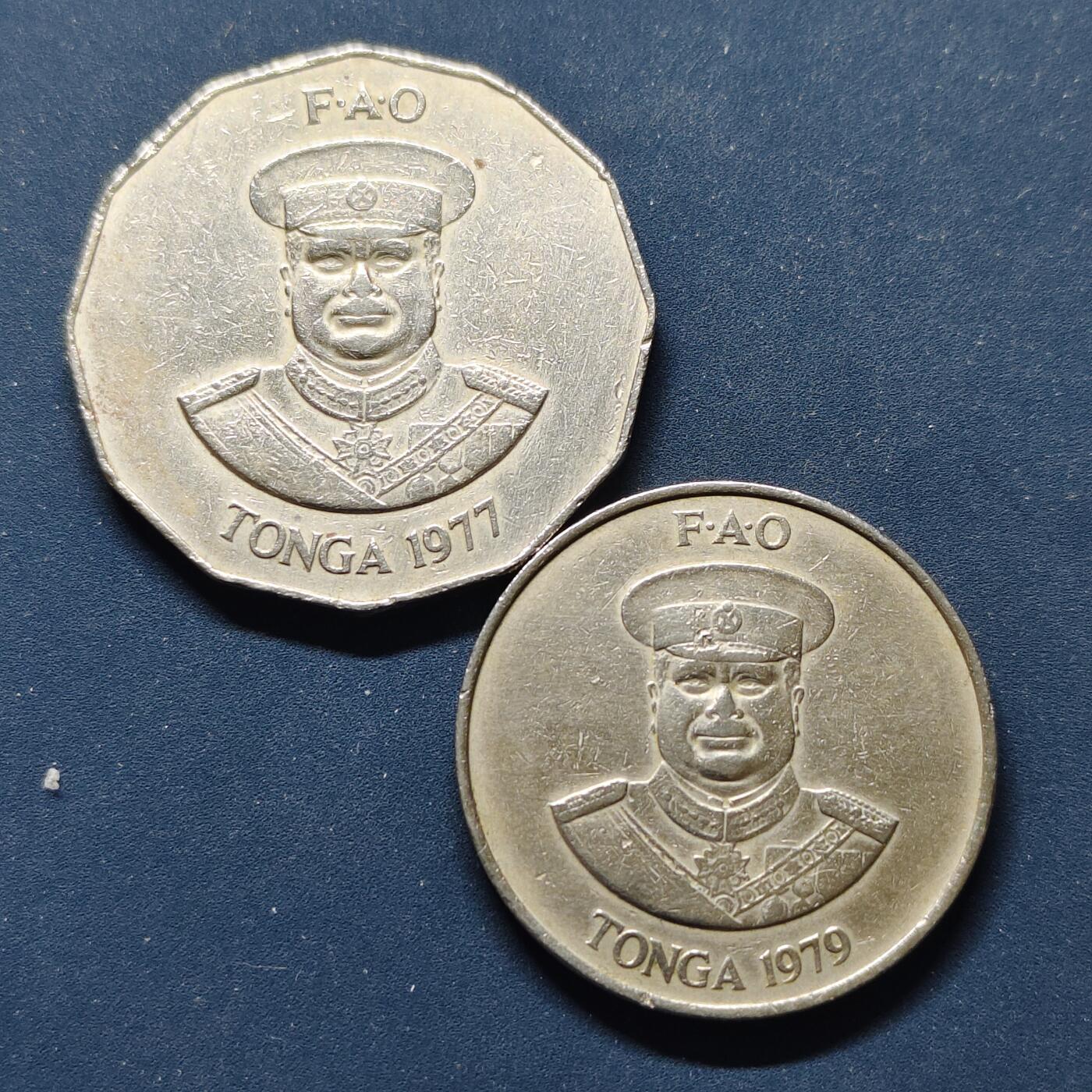 【全场包邮】纯粹捡漏拍498场-持续更新中 汤加1977-1979年FAO纪念币2枚一组