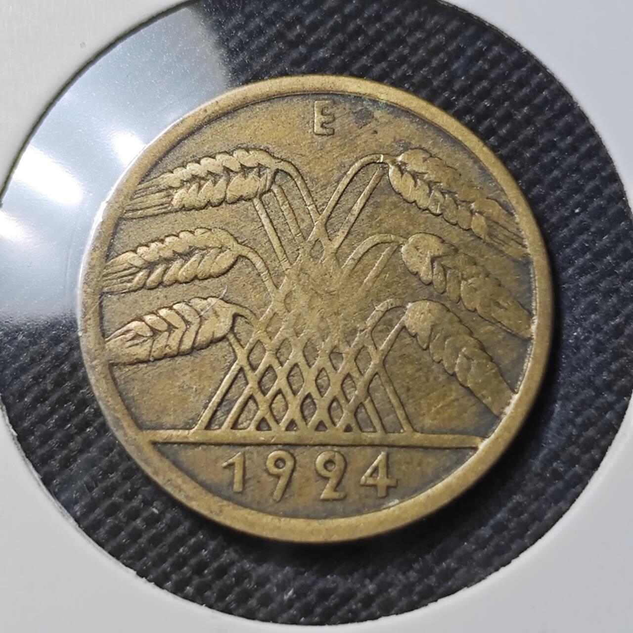 KK钱币收藏小铺  第390期  2月预留时间 周末发货  1924魏玛10分铜币