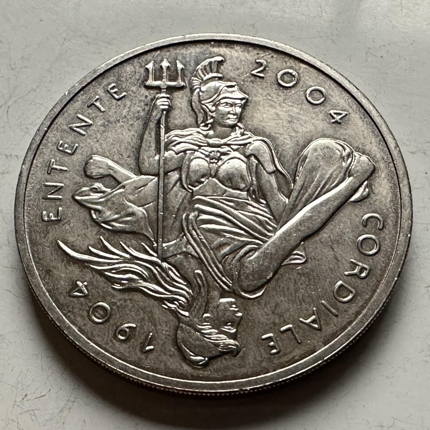 🌹外币初藏🌹🐯2026年第13场  每周二四六晚8️⃣点 接代拍 英国2004年英法协约100周年五英镑克朗型纪念币