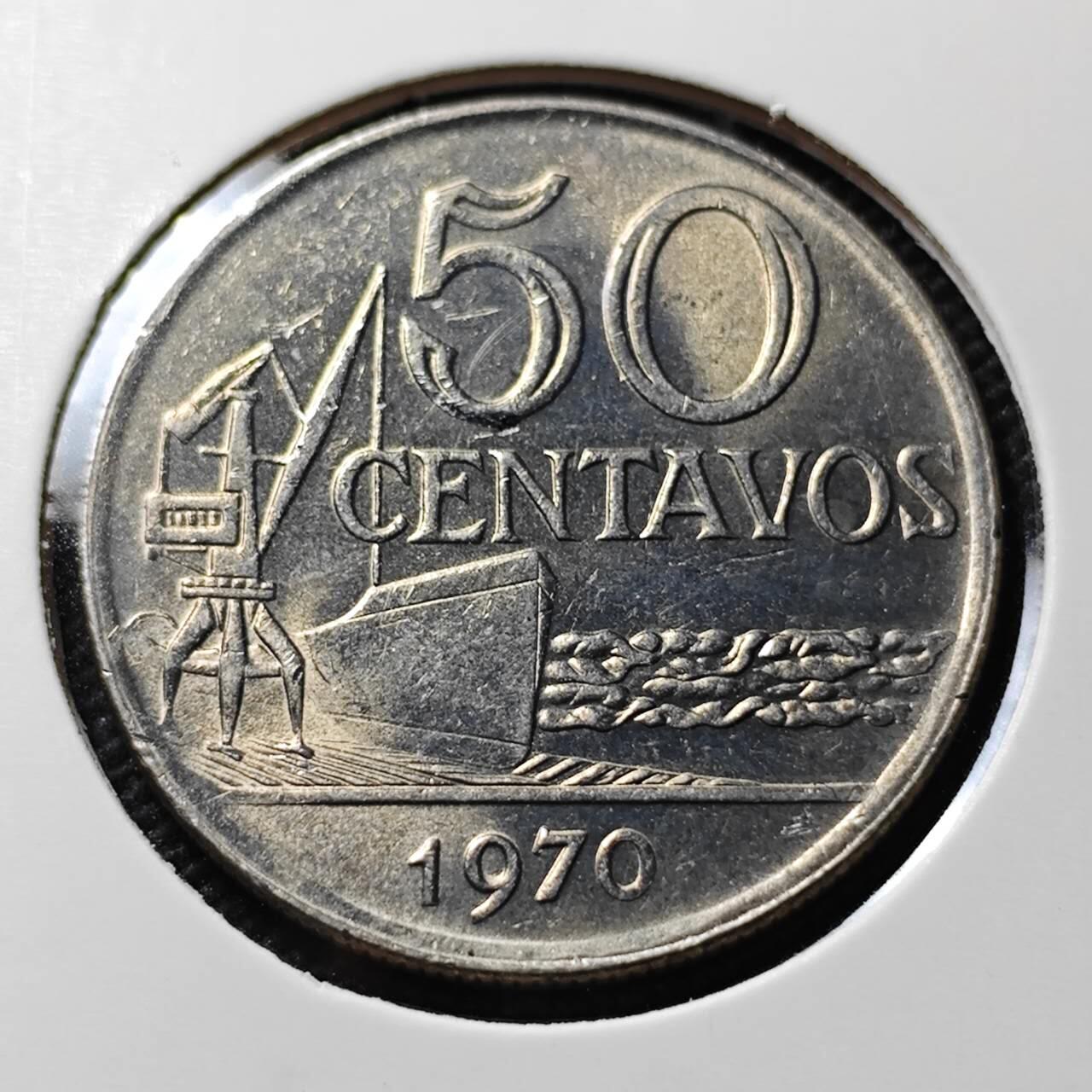 KK钱币收藏小铺  第390期  2月预留时间 周末发货  1970巴西50分 巴西女神好品