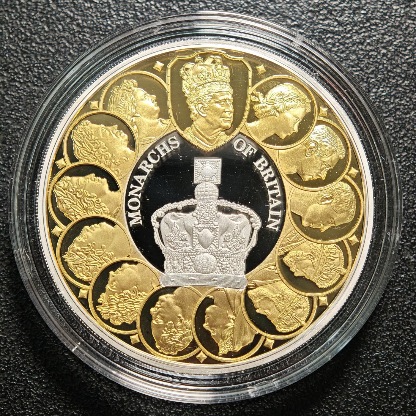 【德藏】世界币章拍卖第163期（拍品征集中~欢迎藏友联系） 2025年 纽埃英国君主局部镀金1元精制纪念银币 原盒 带证书 1盎司 999银 发行量500枚