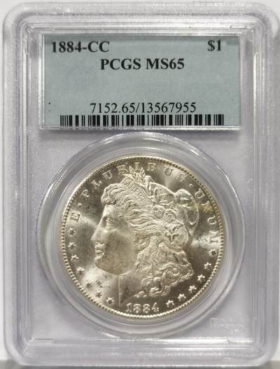 博洋堂世界钱币拍卖第159期（全场包邮） - PCGS MS65 美国1884 CC 摩根 卡森厂 高分难得 十字转光