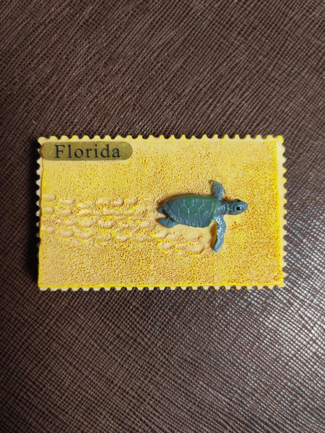 阳大大卡牌拍卖第96期（持续收拍品，周五晚上九点截拍，进群福利早知道） 佛罗里达 海龟沙滩 树脂冰箱贴