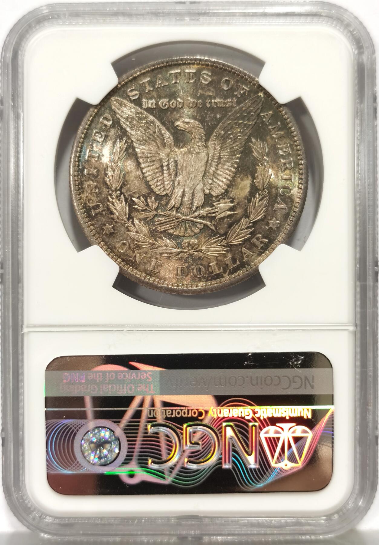 博洋堂世界钱币拍卖第159期（全场包邮） NGC MS66 美国1881 S 摩根 双面五彩包浆