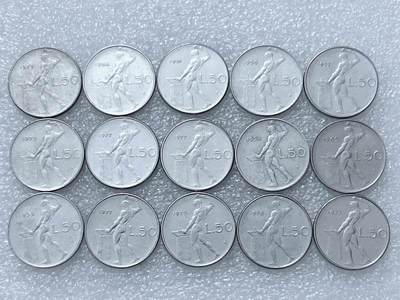 第一海外回流一元起拍收藏 散集专场  第296期 - 意大利50里拉不锈钢币 15枚