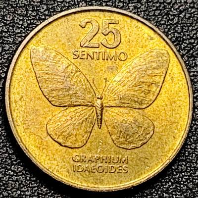 泉币菌-第178场- 精品福利场 - 菲律宾25分硬币 1983 21mm 大蝴蝶版