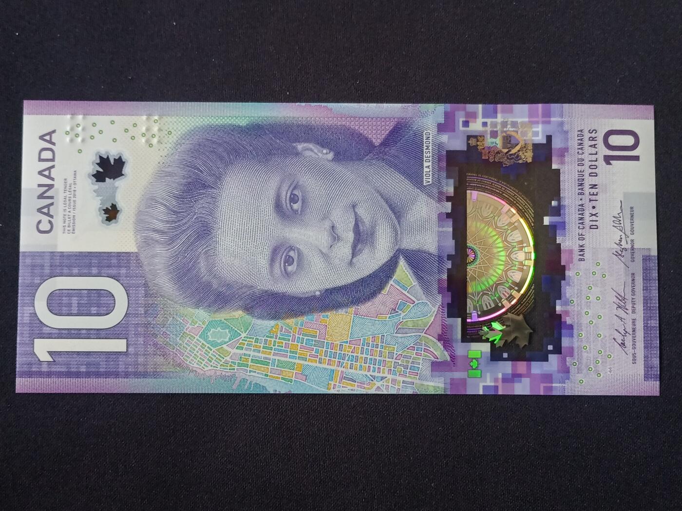 【游宝拍卖】乙巳蛇年第115期 蛇年收官场 加拿大-10元【戴斯蒙版 2018年IBNS最佳钞票 全新UNC-】