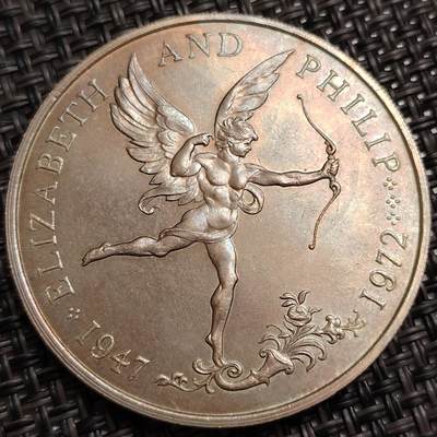 布加迪🐬～世界钱币(上海)🌾第 272 期 /  各国套币和散币 - 根西岛 1972年 25便士克朗币