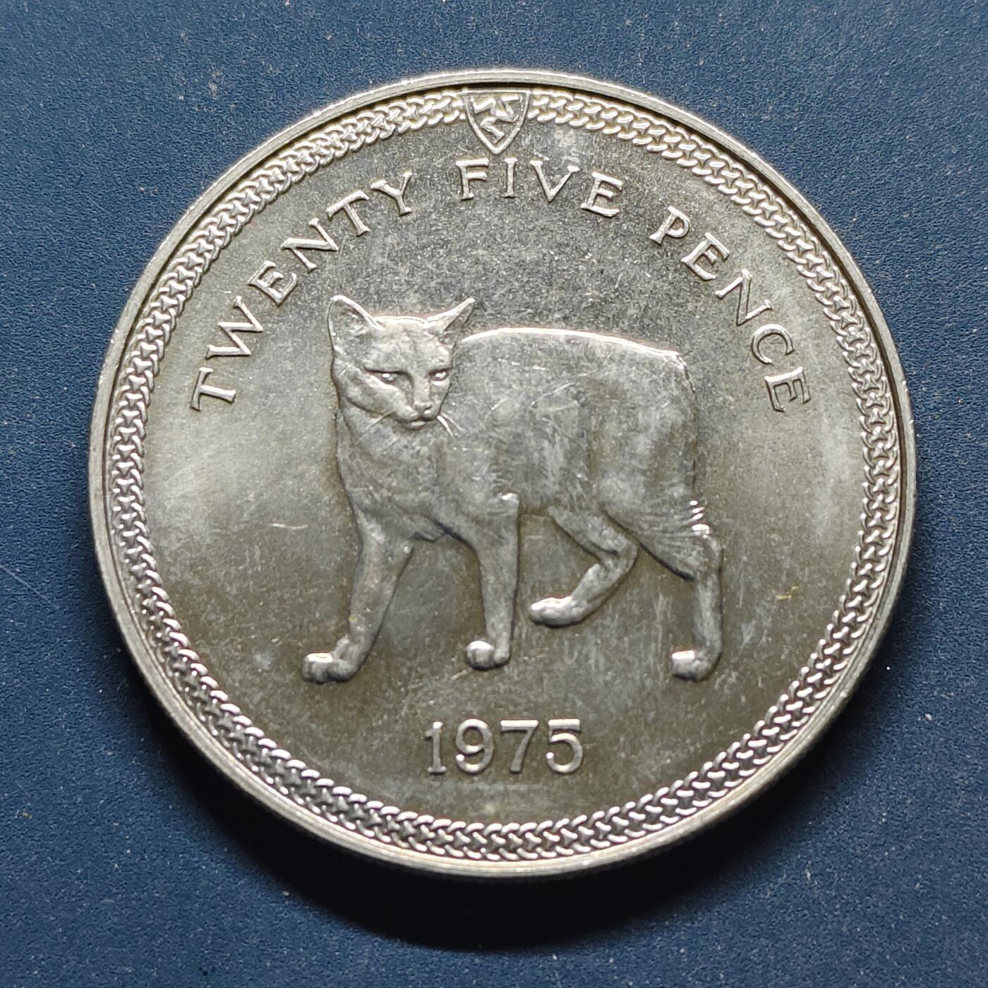 【全场包邮】纯粹捡漏拍498场-持续更新中 马恩岛1975年1克朗曼克斯猫克朗型纪念币