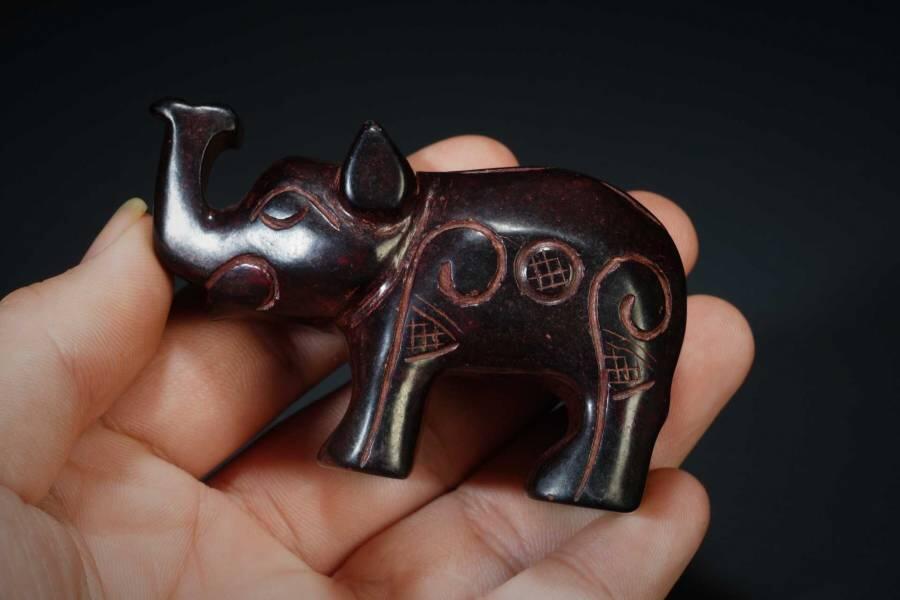 上海都达杂项专场十二（全场包邮】 老玉雕太平有象手把件83-39