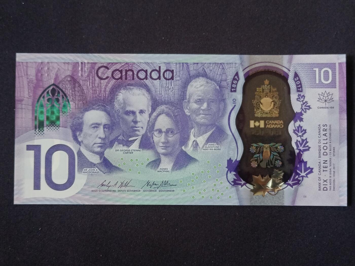 【游宝拍卖】乙巳蛇年第115期 蛇年收官场 加拿大-10元【建国150周年纪念钞 全新UNC-】