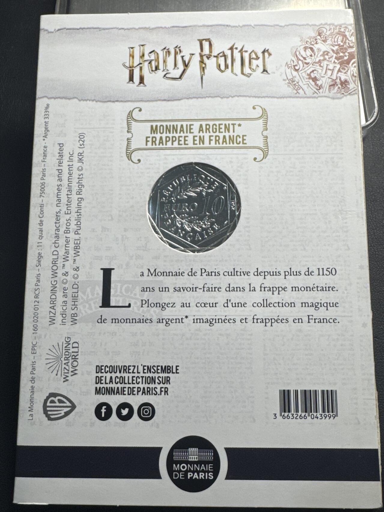 ❤️【币观天下】❤️ 第341期钱币拍卖- 2026.1.30周五晚上6点半场-长期征集拍品 春节前最后一场本场不能存放 节后恢复拍卖 法国2021年哈利波特10欧元纪念银币第17枚