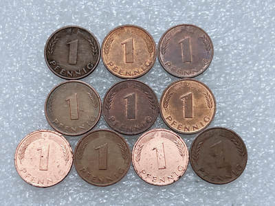 第一海外回流一元起拍收藏 散集专场  第296期 - 德国1芬尼硬币 10枚